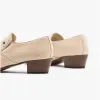 Club Cubano BILBAO Mens Soft Leather Plain Cuban Heel Shoes Ivory sold by Shuperb