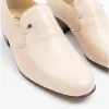 Club Cubano BILBAO Mens Soft Leather Plain Cuban Heel Shoes Ivory sold by Shuperb
