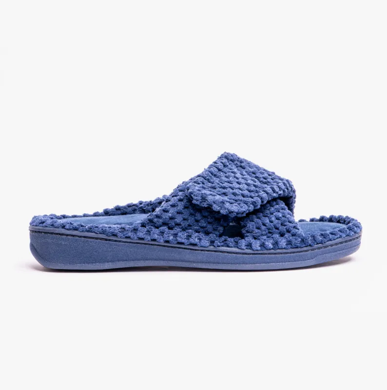 Padders FLO Womens (EE Fit) Slippers Navy Popcorn sold by Shuperb
