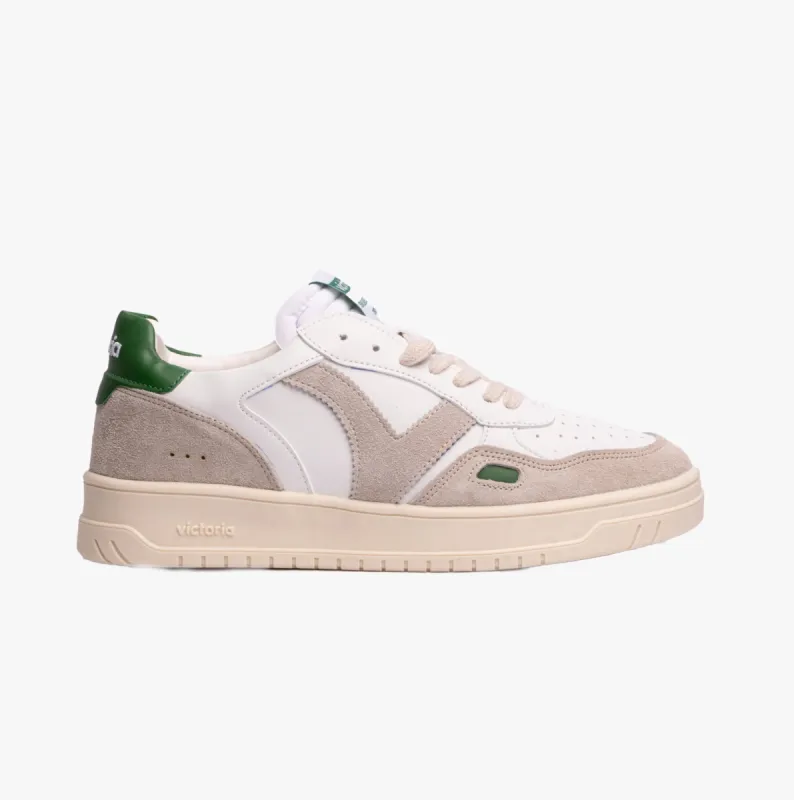 Victoria SEUL RETRO FAUX LEATHER & SPLIT Womens Trainers Verde made by Shuperb