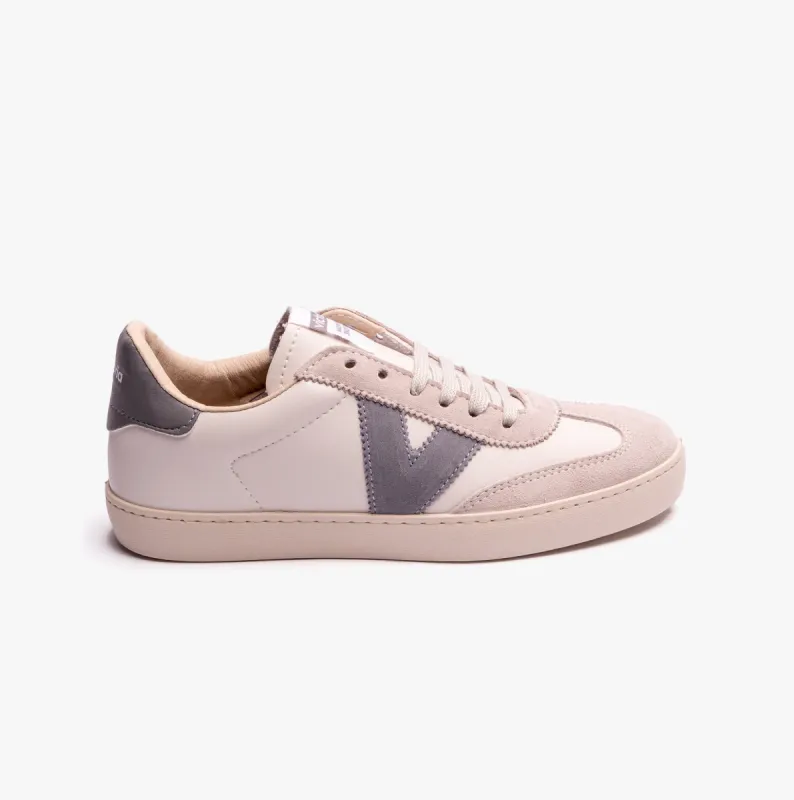 Victoria BERLIN FAUX LEATHER & SPLIT Womens Trainers Gris sold by Shuperb