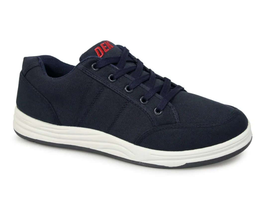 DEK CHARLIE Mens Canvas 5 Eyelet Leisure Trainers Navy sold by Shuperb