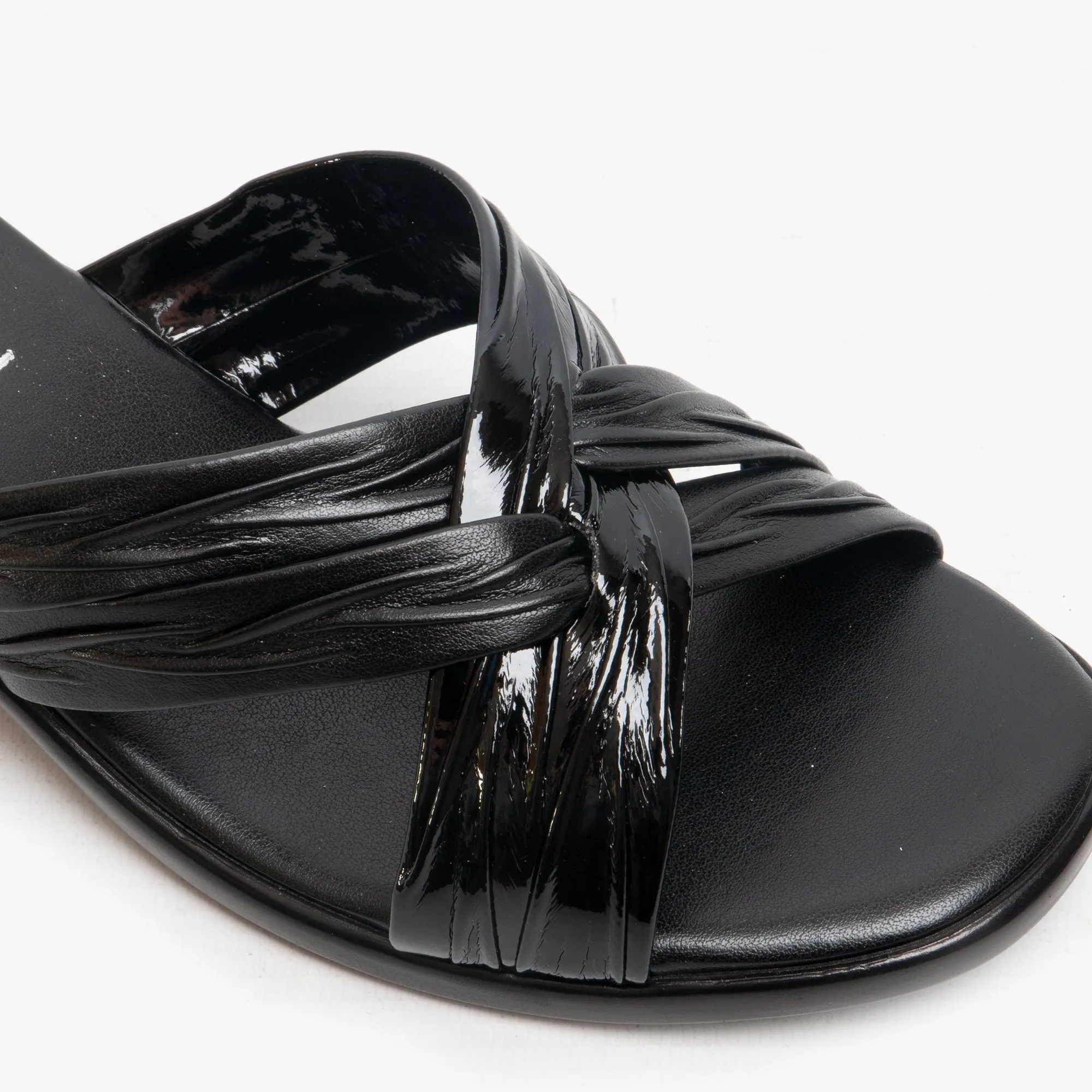 Boulevard KALEIGH Womens Heeled Slip On Patent Mule Sandals Black sold by Shuperb product image thumbnail 3