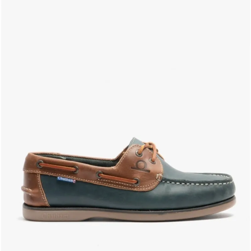 WHITSTABLE Mens Leather Boat Shoes Navy/Tan sold by Shuperb