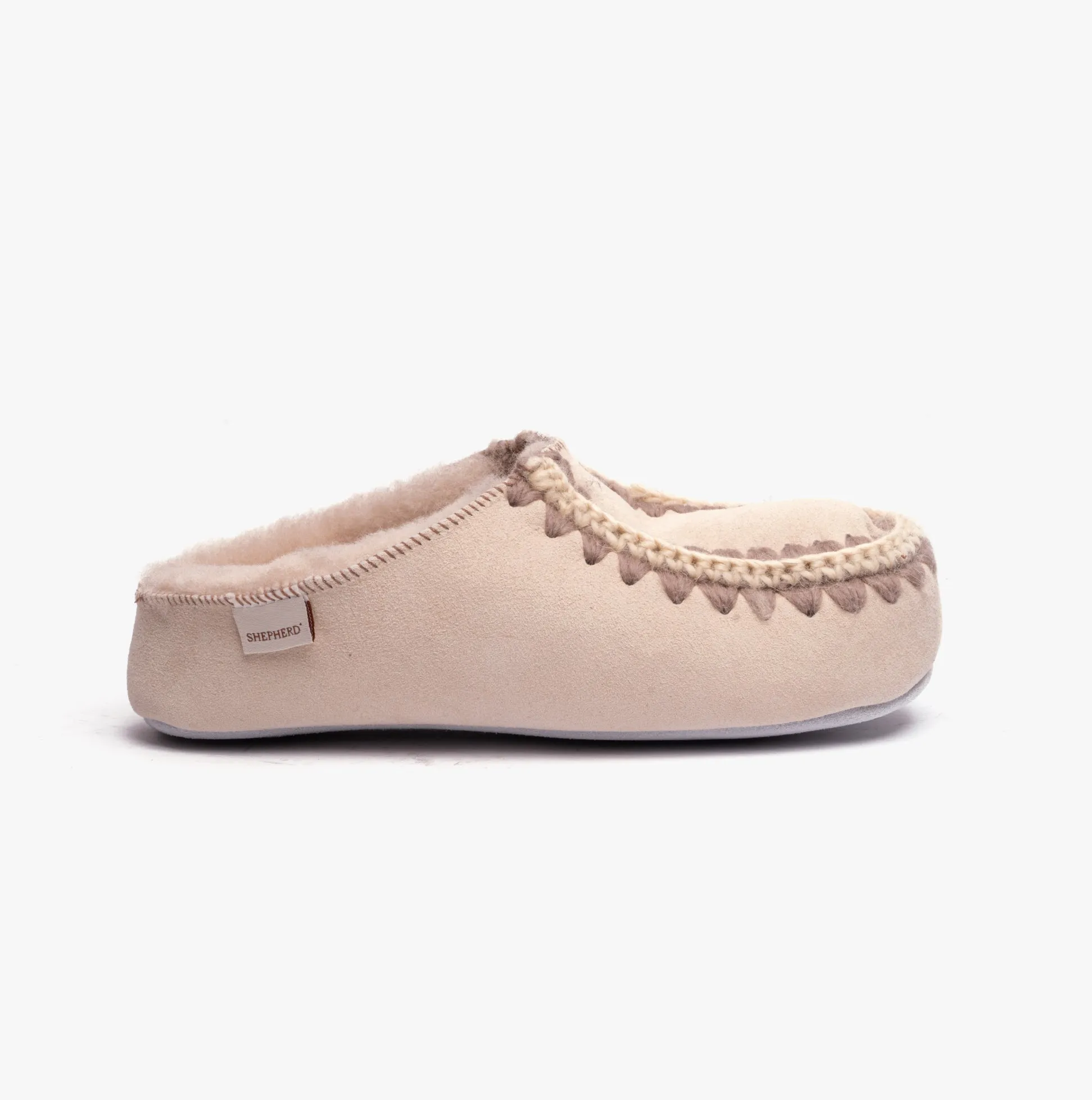 Shepherd BEATRICE Womens Sheepskin Mules Honey sold by Shuperb