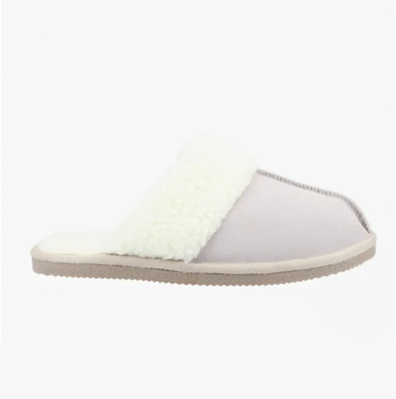 Hush Puppies ARIANNA Womens Suede Mule Slippers Beige sold by Shuperb