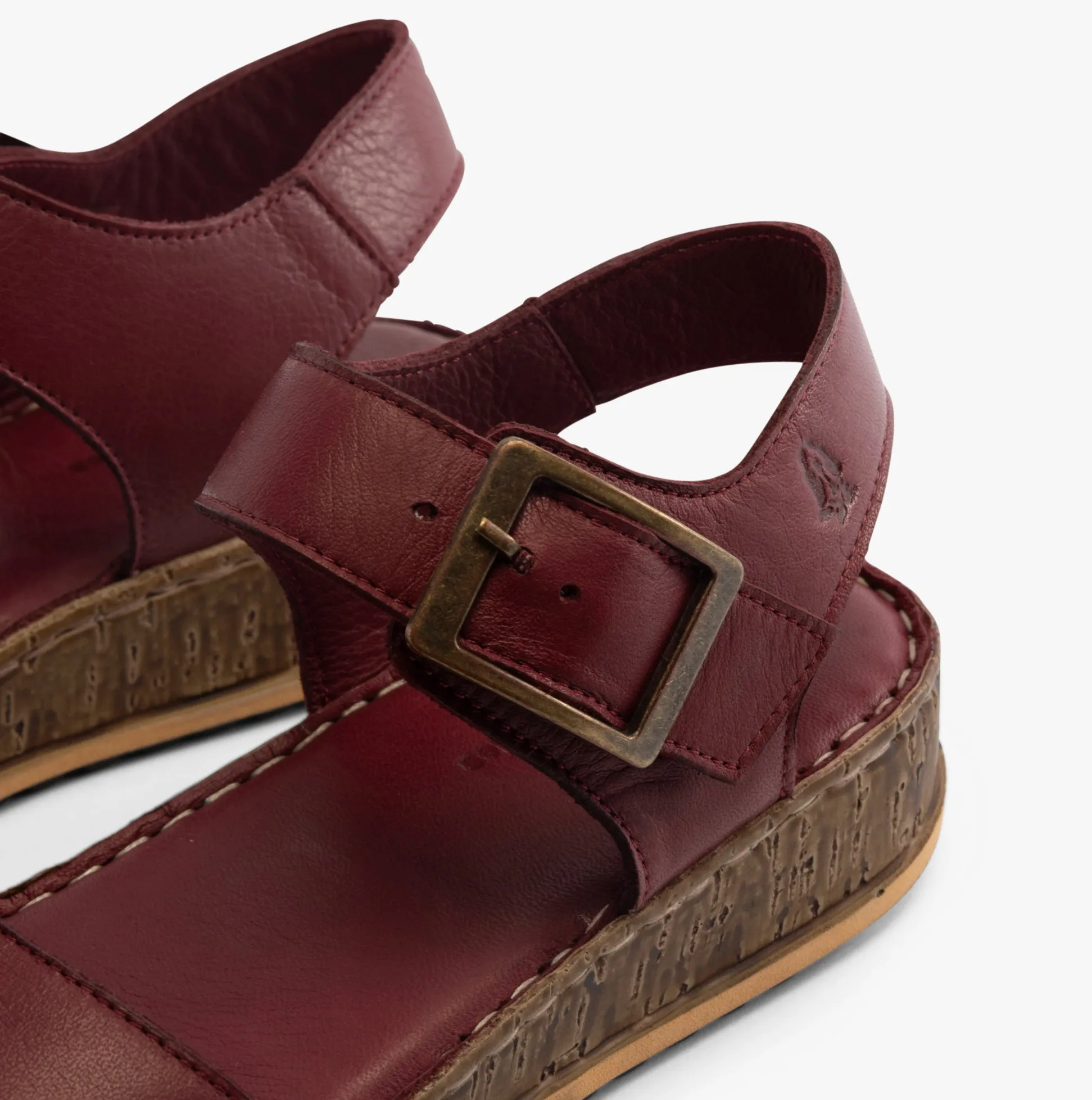 Hush Puppies ELLIE Womens Leather Wedge Sandals Bordeaux sold by Shuperb product image thumbnail 5