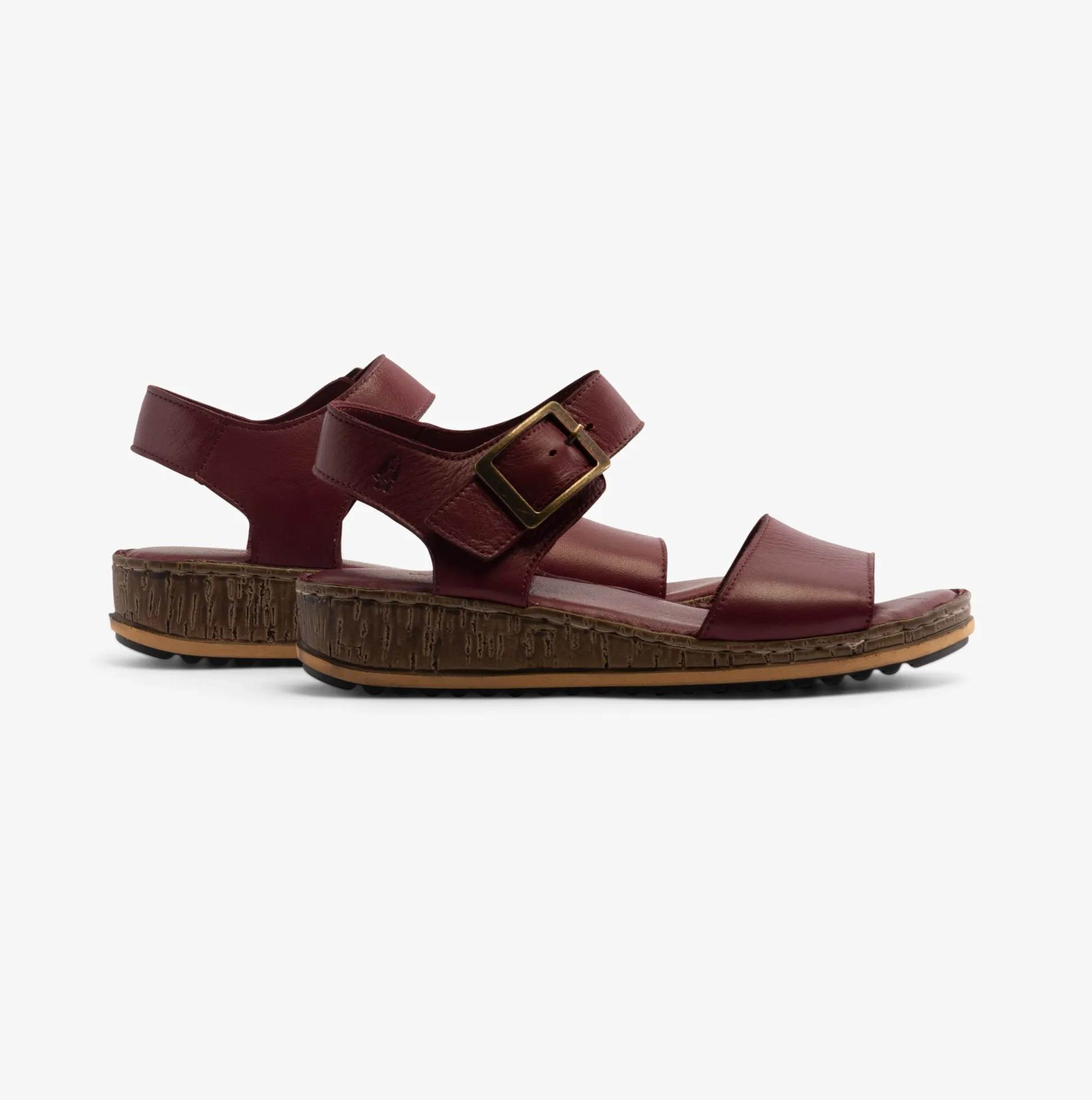 Hush Puppies ELLIE Womens Leather Wedge Sandals Bordeaux sold by Shuperb product image thumbnail 2