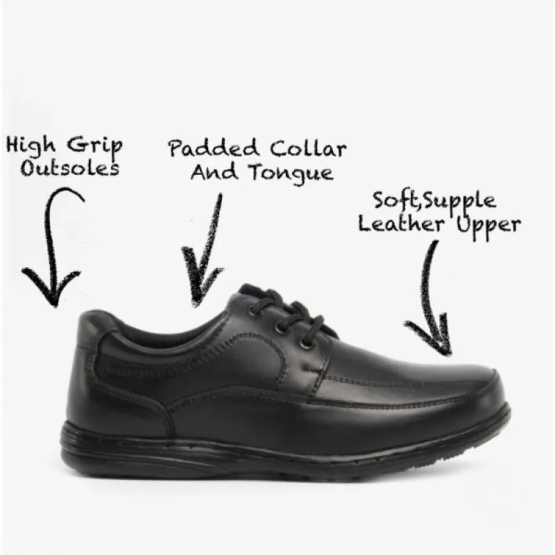 Mirak ADAM Boys Leather School Shoes Black sold by Shuperb