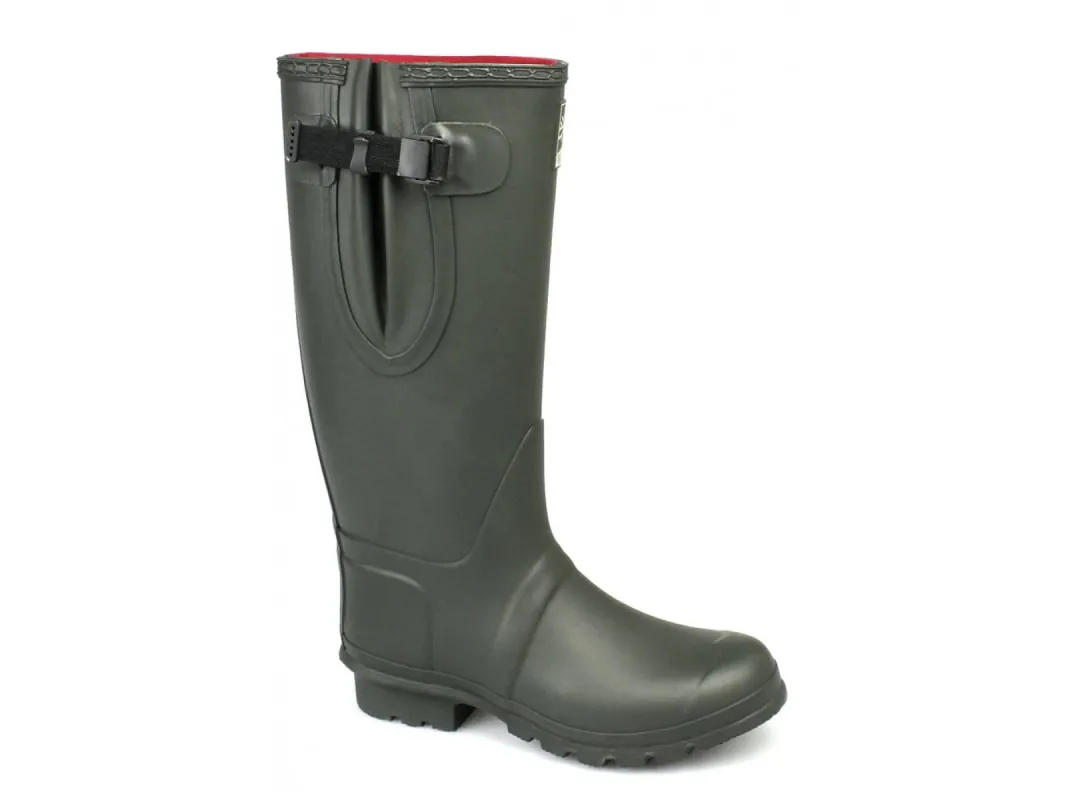 Woodland NEOPRENE Gusset Unisex Buckle Wellington Boots Olive Green sold by Shuperb