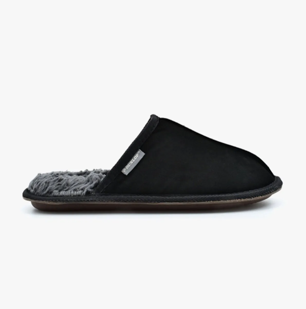 Dunlop TAYLOR Mens Suede Mule Slippers Black sold by Shuperb