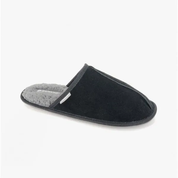 Dunlop TAYLOR Mens Suede Mule Slippers Black sold by Shuperb product image thumbnail 2