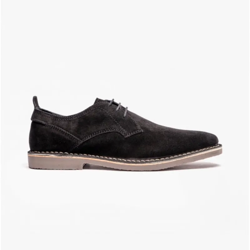 Popps JONAS Mens Suede Desert Shoes Black sold by Shuperb