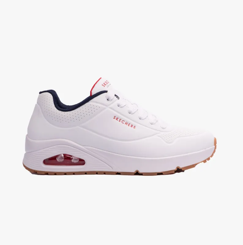 Skechers 52458/WNVR UNO - STAND ON AIR Mens Trainers White/Red sold by Shuperb