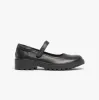 GEOX JR CASEY Girls Matte Black Leather School Shoes sold by Shuperb