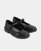 GEOX JR CASEY Girls Matte Black Leather School Shoes sold by Shuperb