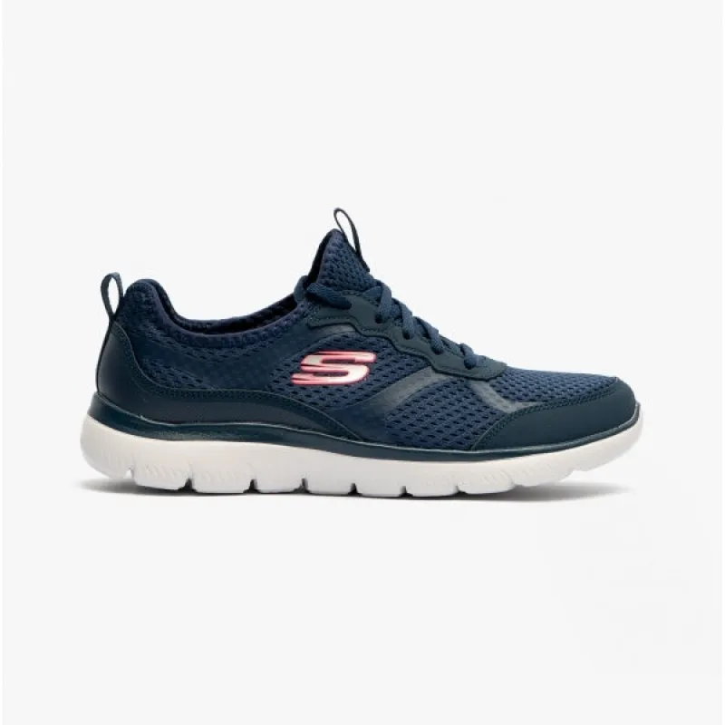 Skechers 149535/NVY SUMMITS-FREE CLASSICS Womens Lace-Up Trainers Navy/Grey/Pink sold by Shuperb