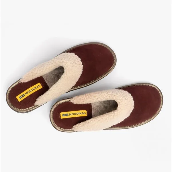 1753 (AFELPADO) Ladies Suede Mule Slippers Bordeaux sold by Shuperb product image thumbnail 5