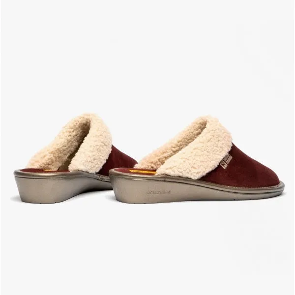 1753 (AFELPADO) Ladies Suede Mule Slippers Bordeaux sold by Shuperb product image thumbnail 3
