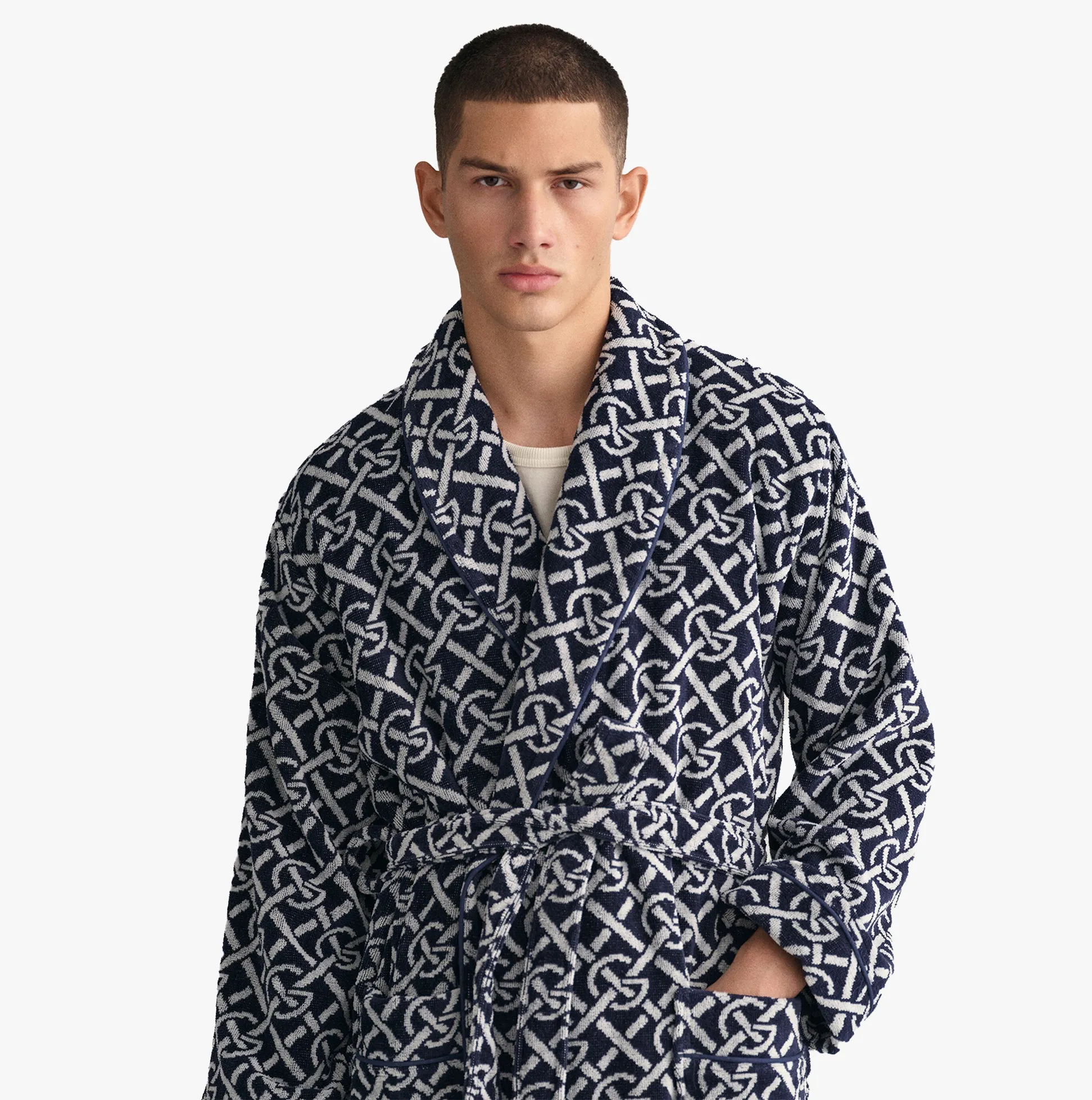 GANT G-PATTERN Bathrobe Evening Blue sold by Shuperb product image thumbnail 5