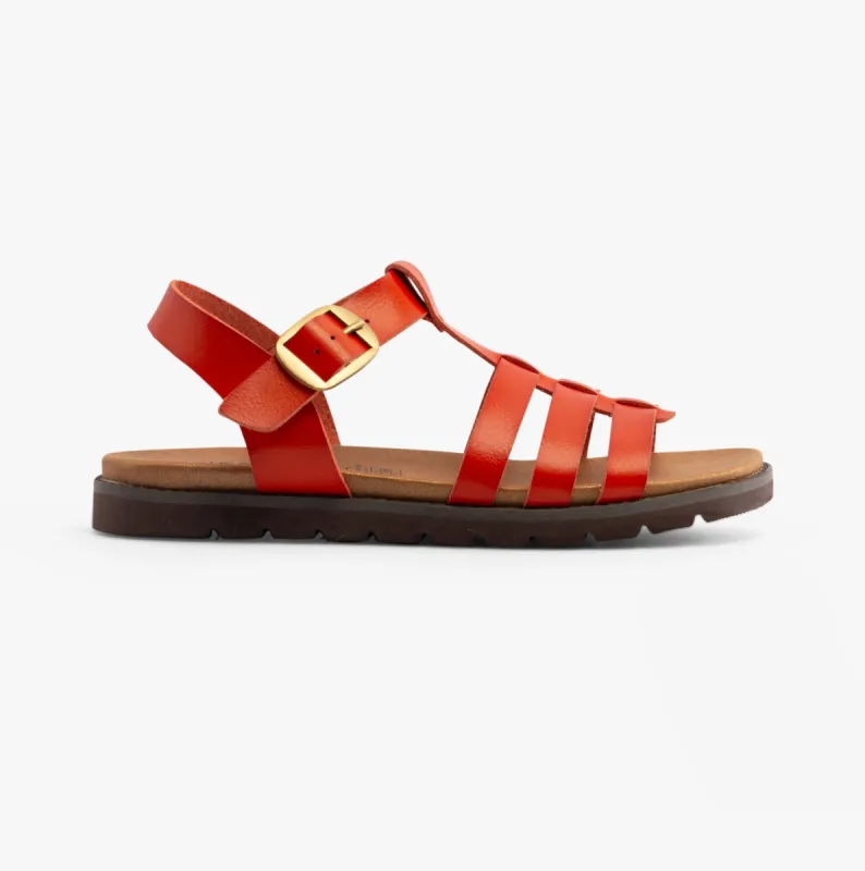 Heavenly Feet SALTWATER Womens Sandals Orange sold by Shuperb