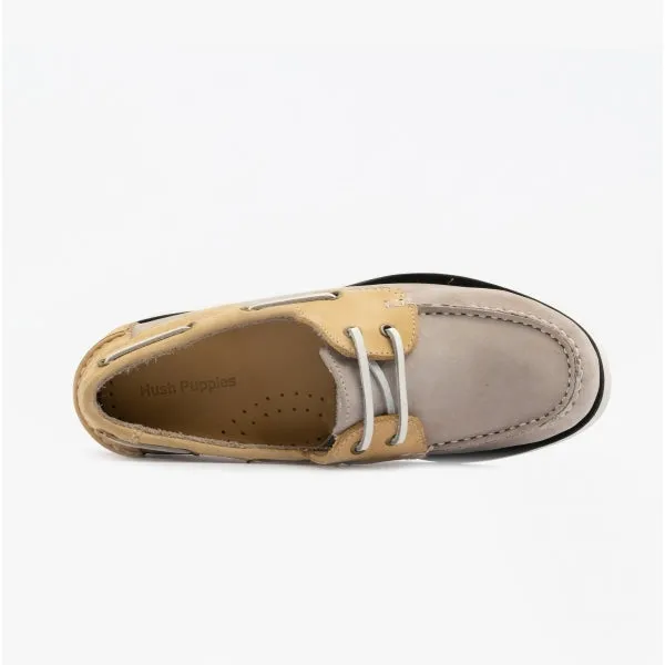 Hush Puppies HATTIE Womens Leather Boat Shoes Grey/Yellow sold by Shuperb product image thumbnail 4