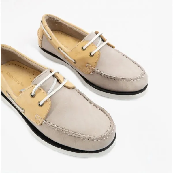 Hush Puppies HATTIE Womens Leather Boat Shoes Grey/Yellow sold by Shuperb product image thumbnail 2
