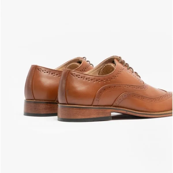 TRAVIS Mens Wingtip Brushed Brogues Dark Tan sold by Shuperb product image thumbnail 5