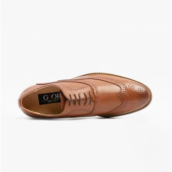 TRAVIS Mens Wingtip Brushed Brogues Dark Tan sold by Shuperb product image thumbnail 4