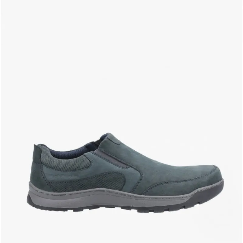 Hush Puppies JASPER Mens Leather Slip On Shoes Navy sold by Shuperb