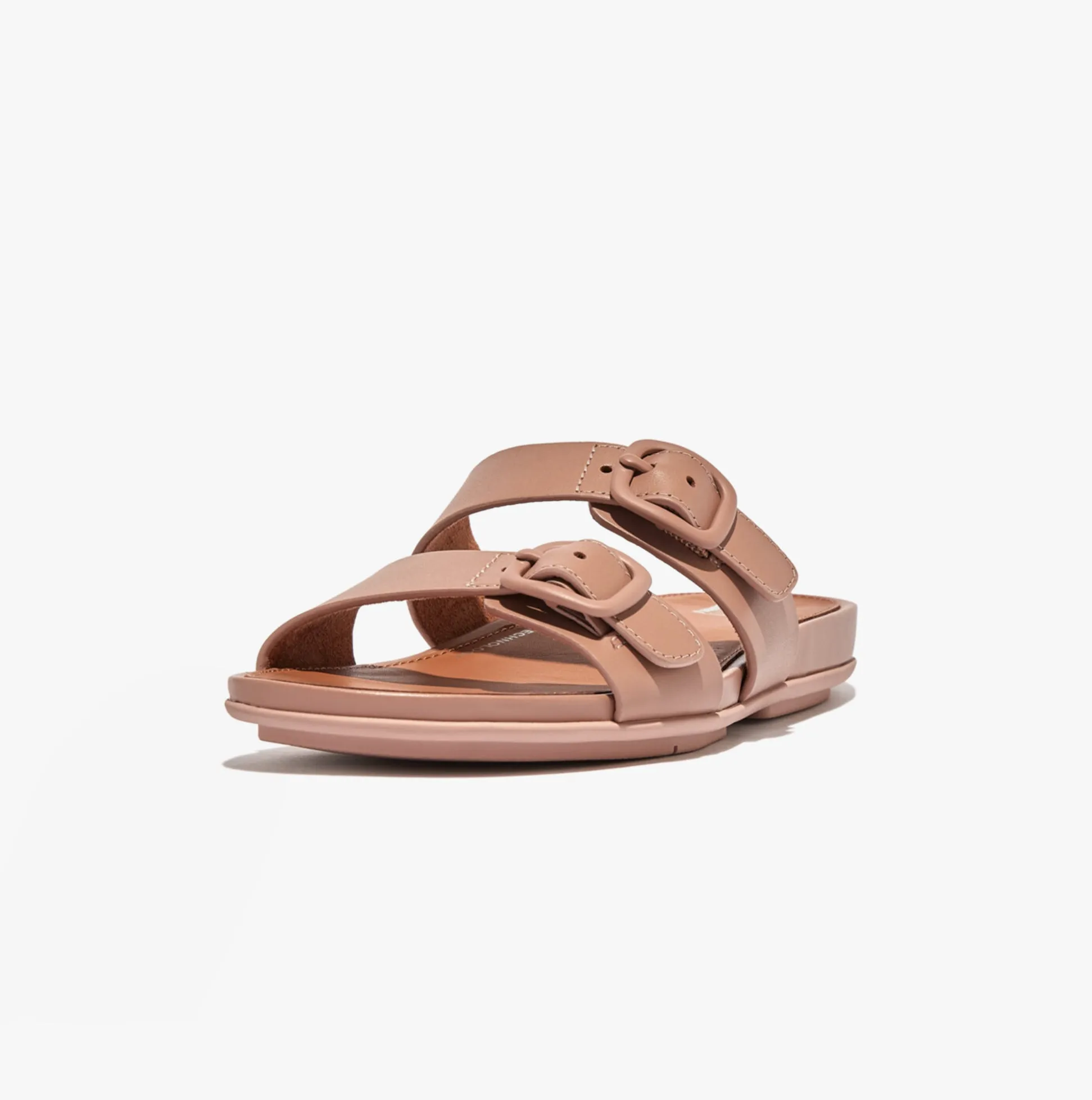 FitFlop GRACIE Womens Rubber-Buckle Leather Two-Bar Sliders Beige sold by Shuperb product image thumbnail 4