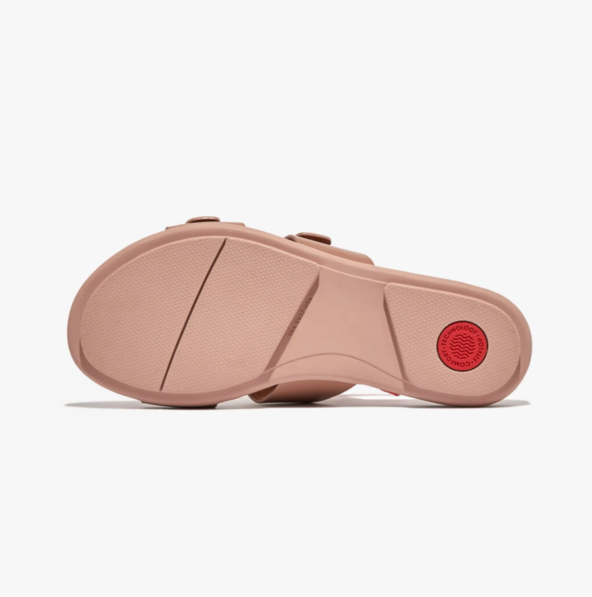 FitFlop GRACIE Womens Rubber-Buckle Leather Two-Bar Sliders Beige sold by Shuperb product image thumbnail 5