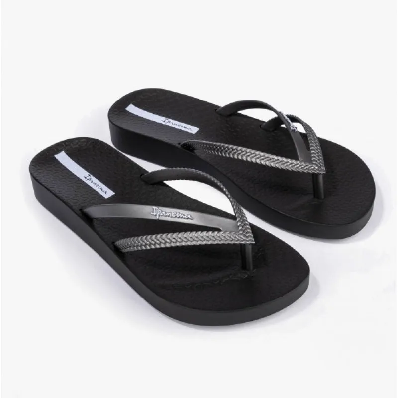 Ipanema BOSSA SOFT Womens Platform Vegan Flip-Flops Gun Black made by Ipanema