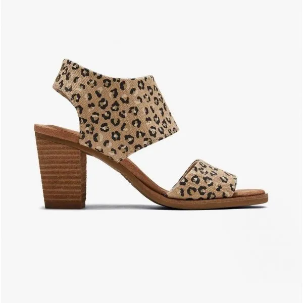 MAJORCA CUTOUT Ladies Heeled Canvas Sandals Natural sold by Shuperb