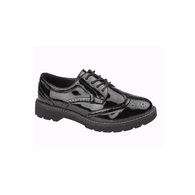Boulevard L963AP Womens Patent Brogue Shoes Black Patent sold by Shuperb
