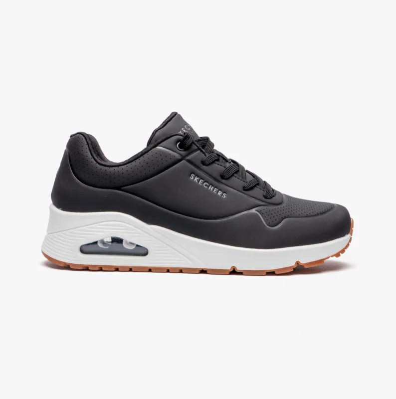 Skechers 73690/BLK UNO Womens Lace-Up Trainers Black sold by Shuperb