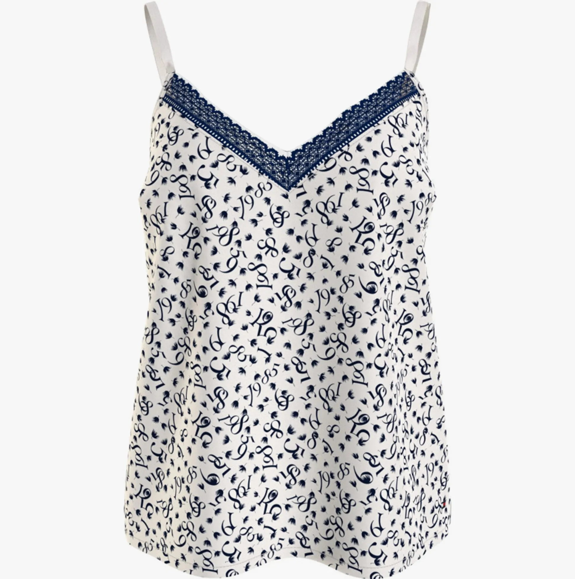Tommy Hilfiger WOVEN CAMI PRINT Womens Top Feather Print Ecru sold by Shuperb