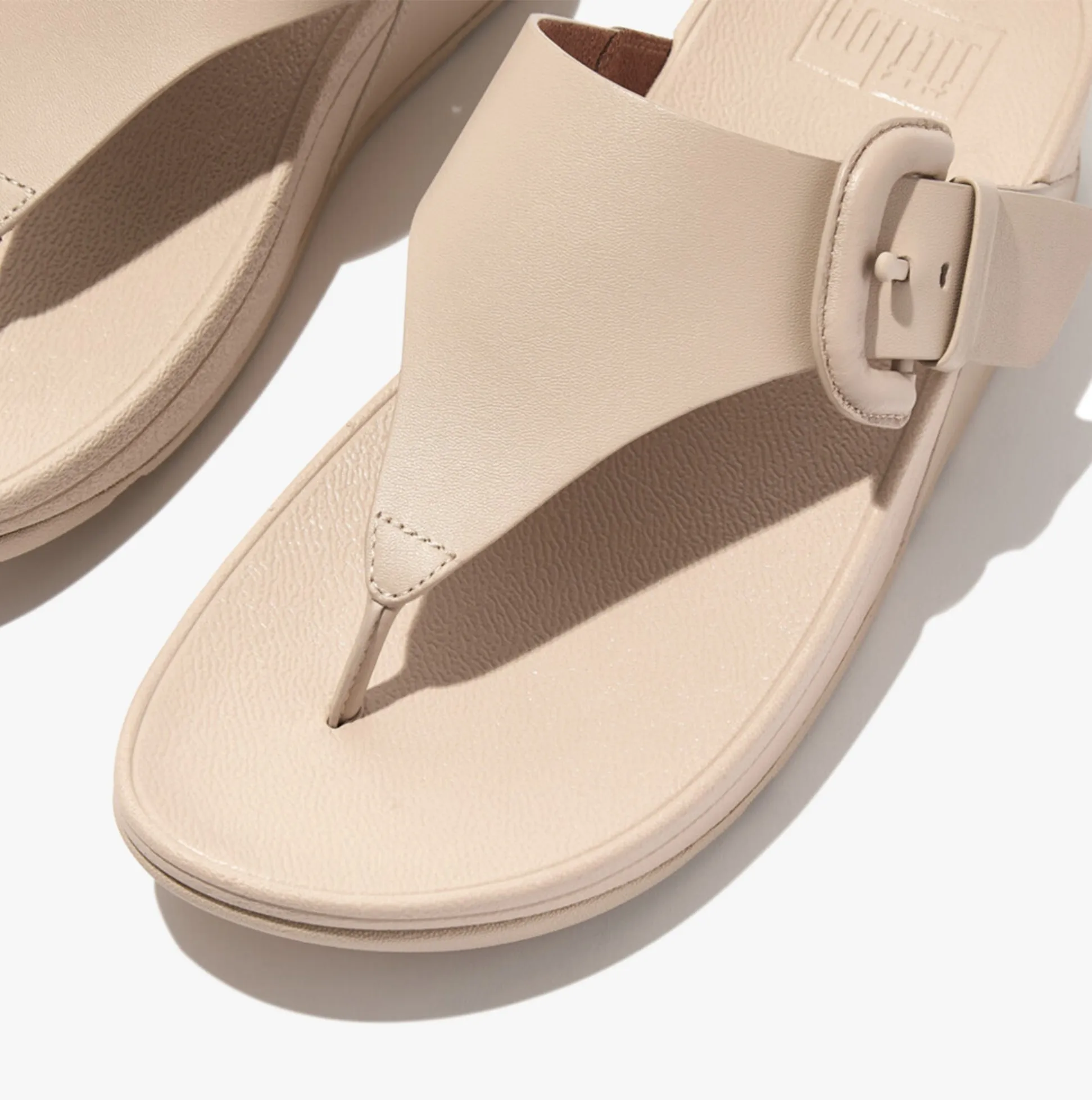 LULU COVERED-BUCKLE Womens Toe Post Stone Beige sold by Shuperb product image thumbnail 3