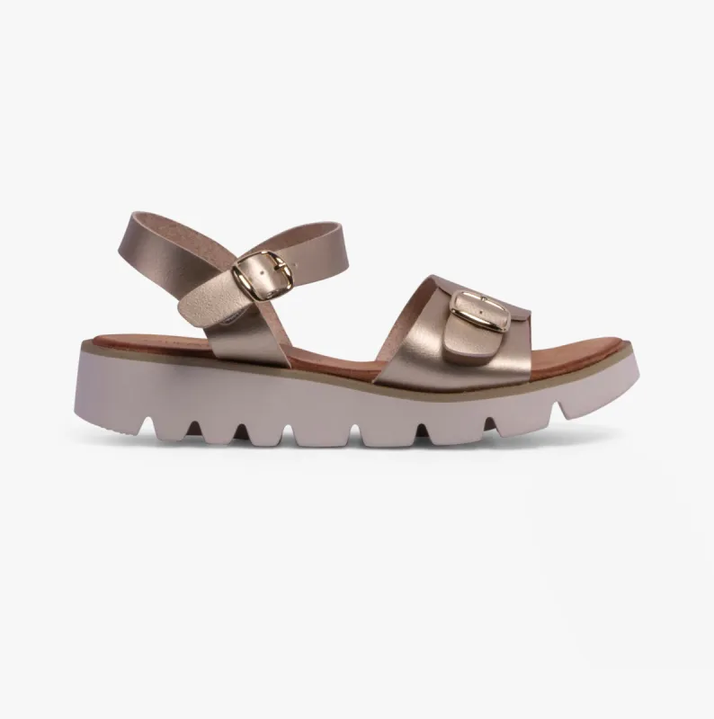 TRUDY Womens Sandals Gold Metallic sold by Shuperb