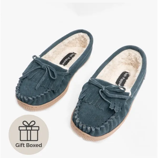 Hush Puppies ADDY Womens Suede Moccasin Slippers Navy sold by Shuperb product image thumbnail 2