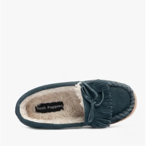 Hush Puppies ADDY Womens Suede Moccasin Slippers Navy sold by Shuperb product image thumbnail 4