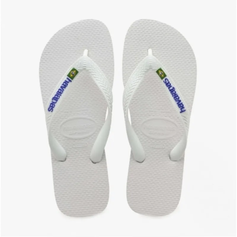 Havaianas HAV BRASIL LOGO Mens Flip Flops White sold by Shuperb