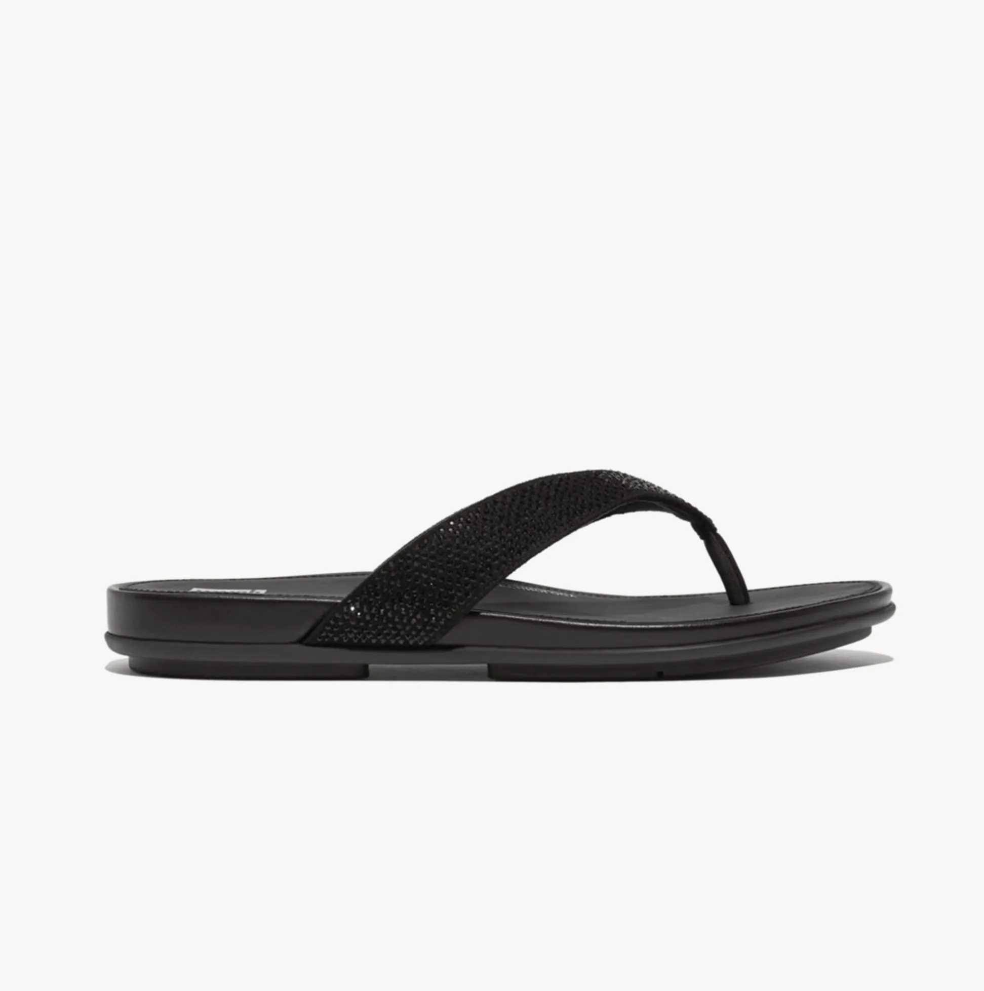 GRACIE CRYSTAL Womens Toe Post Sandals Black sold by Shuperb