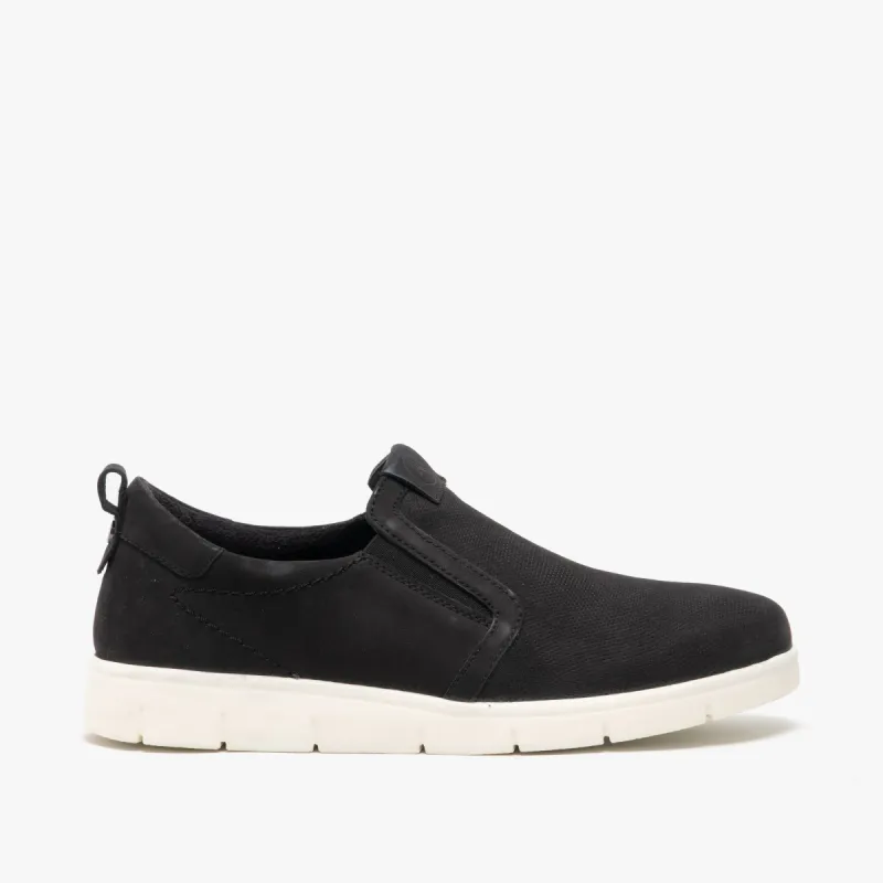 Hush Puppies LUMI Womens Nubuck Slip On Shoes Black sold by Shuperb