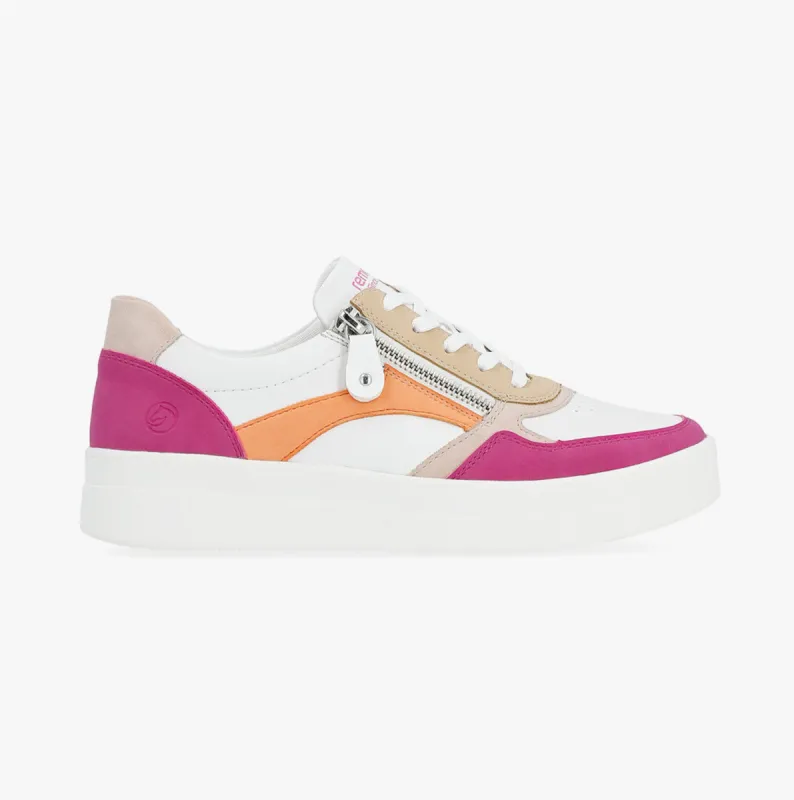 Remonte KENDRA Womens Trainers White/Fuschia sold by Shuperb