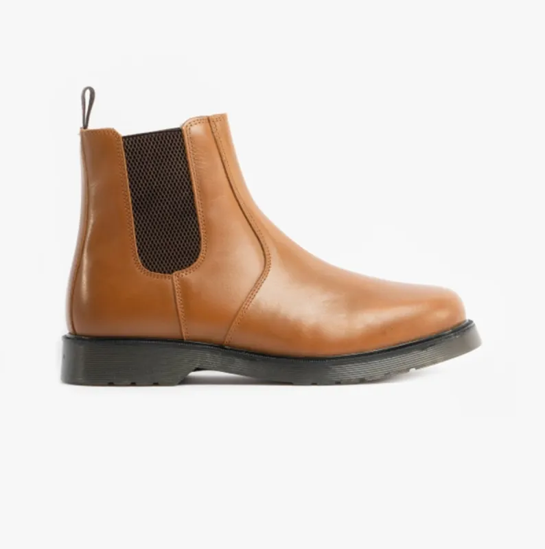 STB ELLIS Unisex Leather Air Cushioned Dealer Boots Tan sold by Shuperb