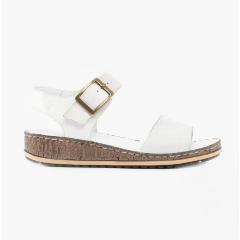 Hush Puppies ELLIE Womens Leather Sandals White sold by Shuperb