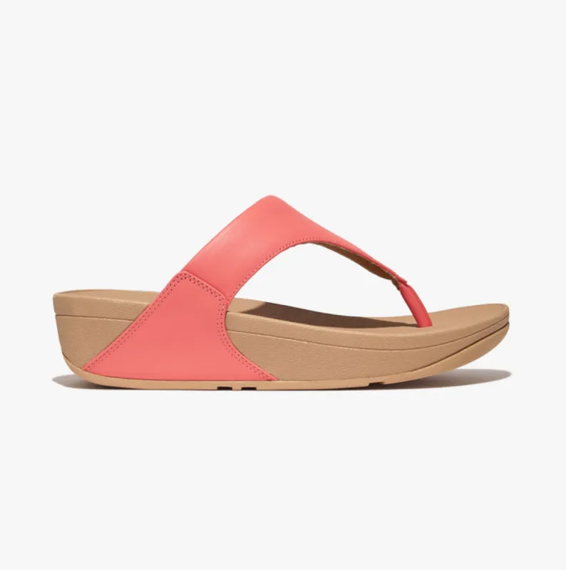 LULU LEATHER Womens Toe Post Rosy Coral sold by Shuperb