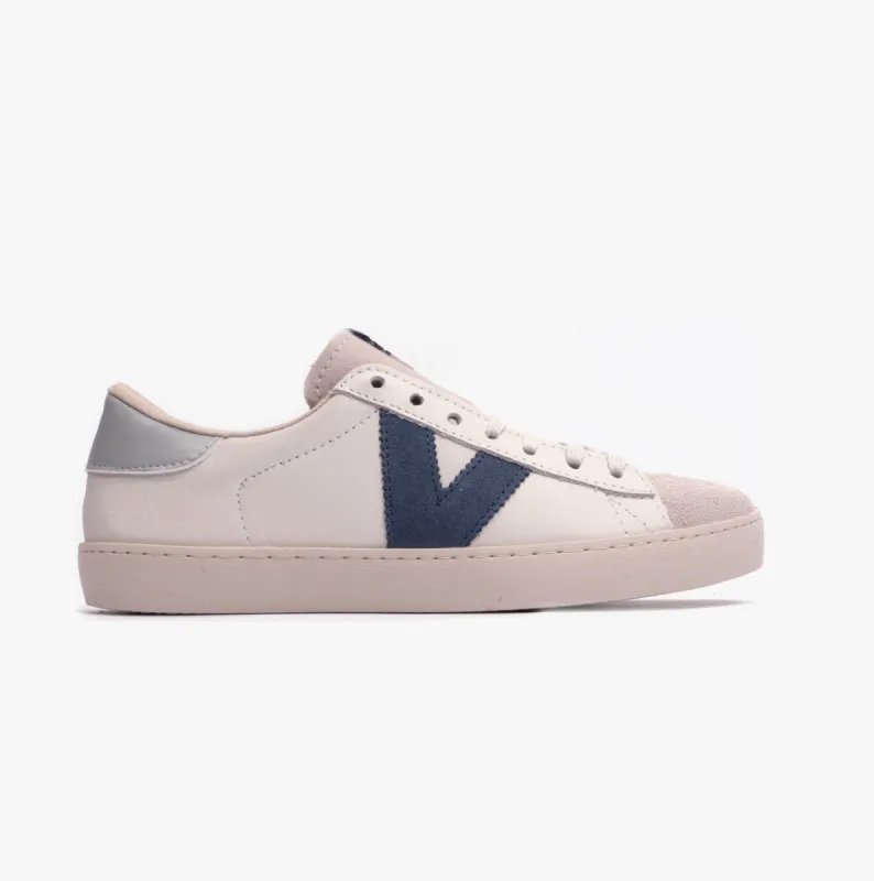 Victoria BERLIN LEATHER & SPLIT Womens Trainers Azul sold by Shuperb