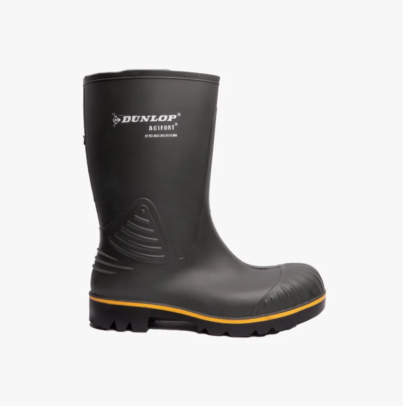 Dunlop ACIFORT HD Calf Mens Heavy Duty Agricultural Wellington Boots Green made by Dunlop